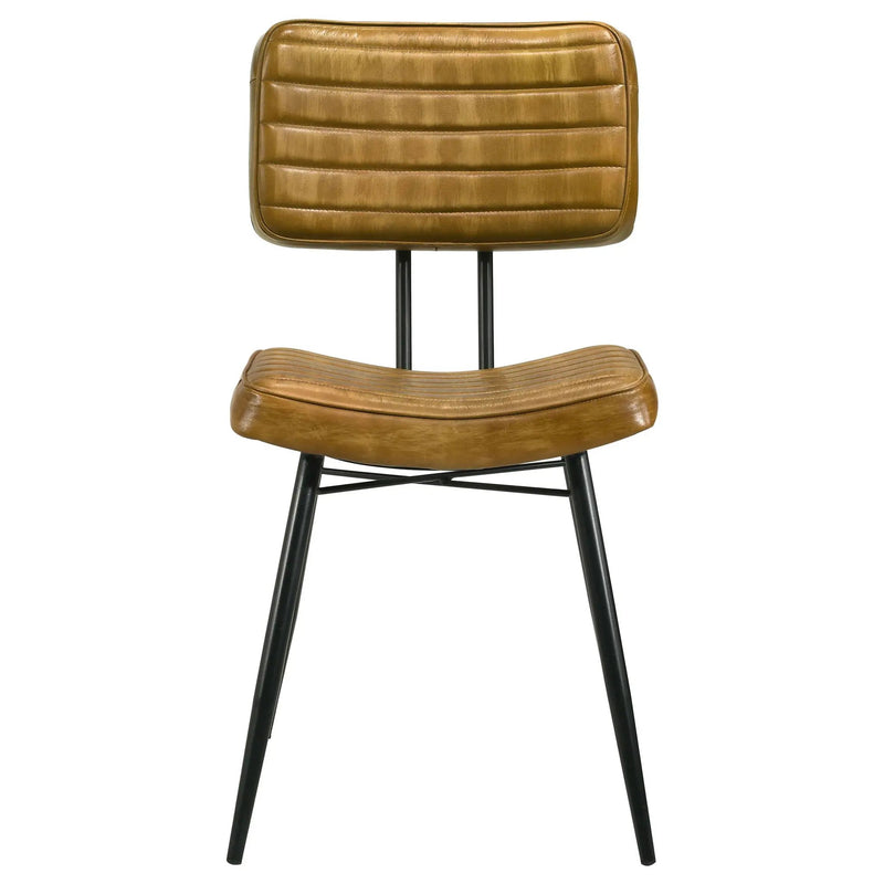 Misty Leather Upholstered Dining Side Chair Camel (Set of 2) by Unique Piece Furniture