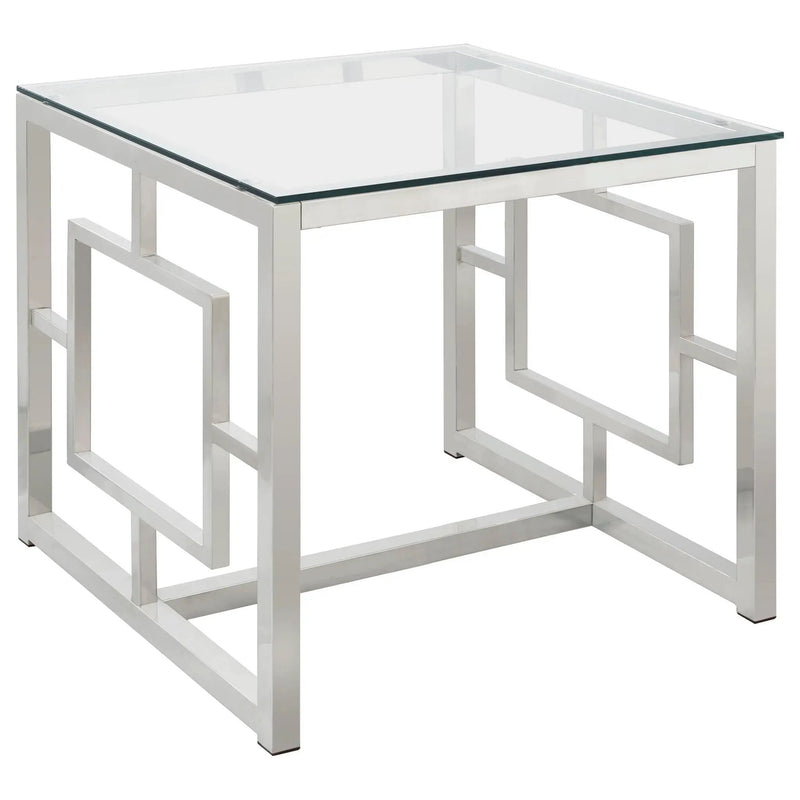 Merced 2-piece Rectangular Coffee and End Table Set Nickel by Unique Piece Furniture