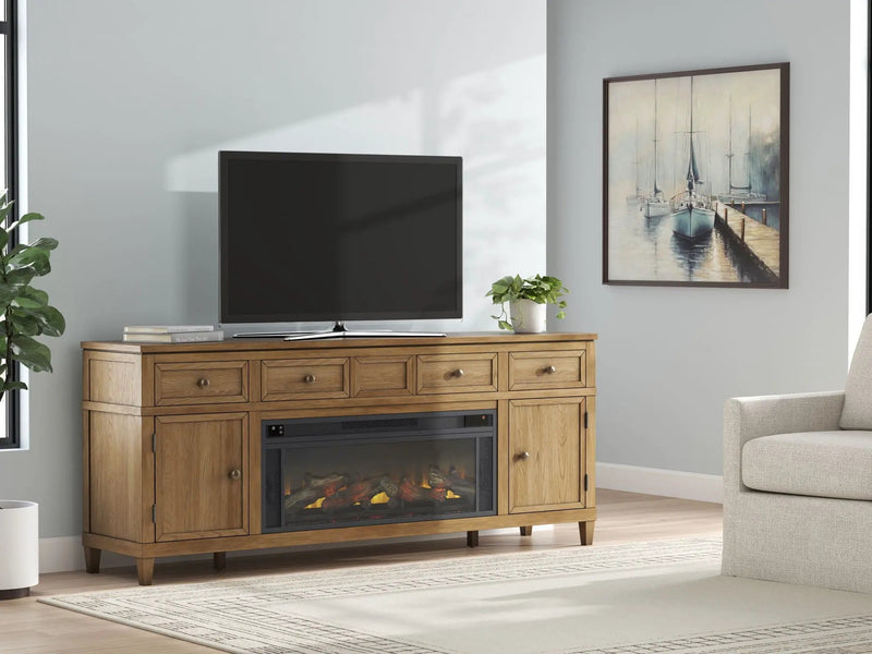 Sharlance - 81" TV Stand With Electric Fireplace by Unique Piece Furniture