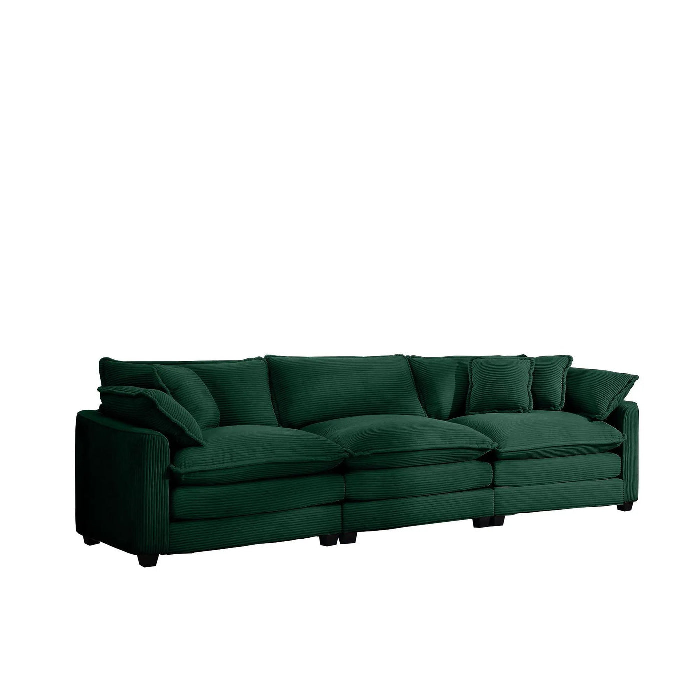 Mid-Century Modern 3 Seater Sectional Sofa With Arm And Throw Pillows by HouseOfZazla