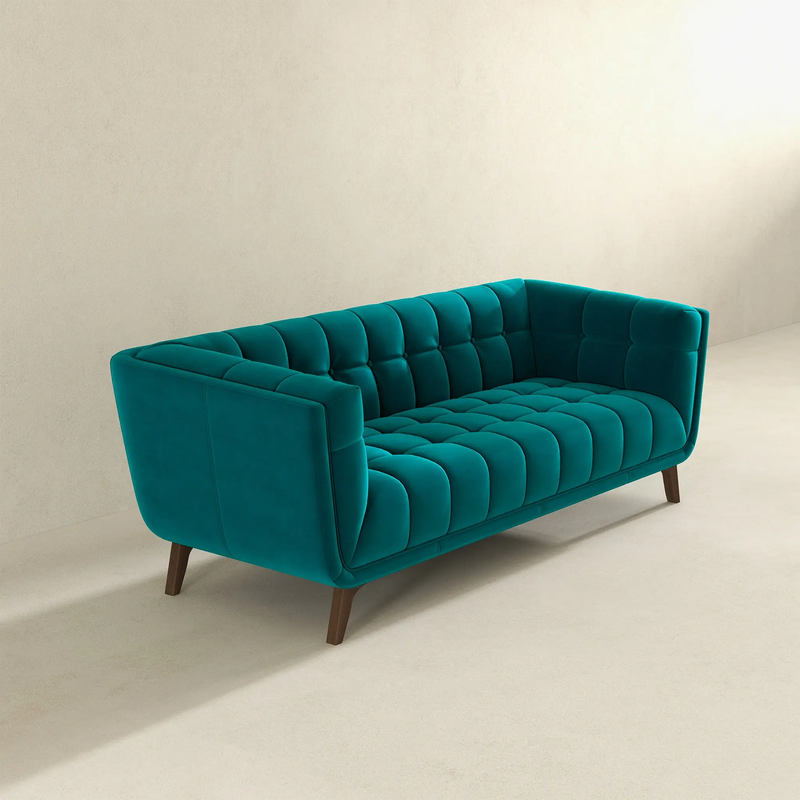 Addison Large Teal Velvet Sofa by HouseOfZazla