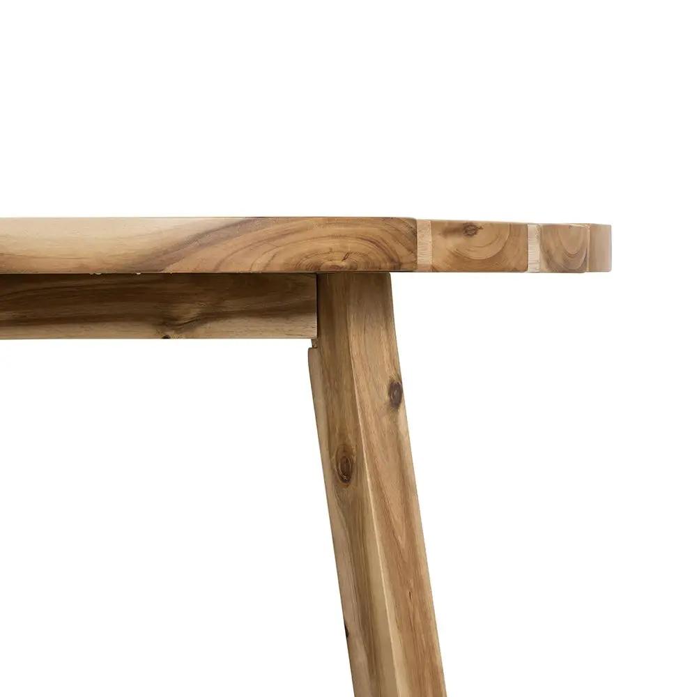 Round Dining Table, Solid Wood - Natural Wood / Brown by HouseOfZazla