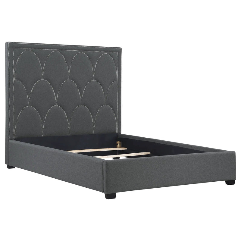 Bowfield Upholstered Queen Panel Bed Charcoal by Unique Piece Furniture