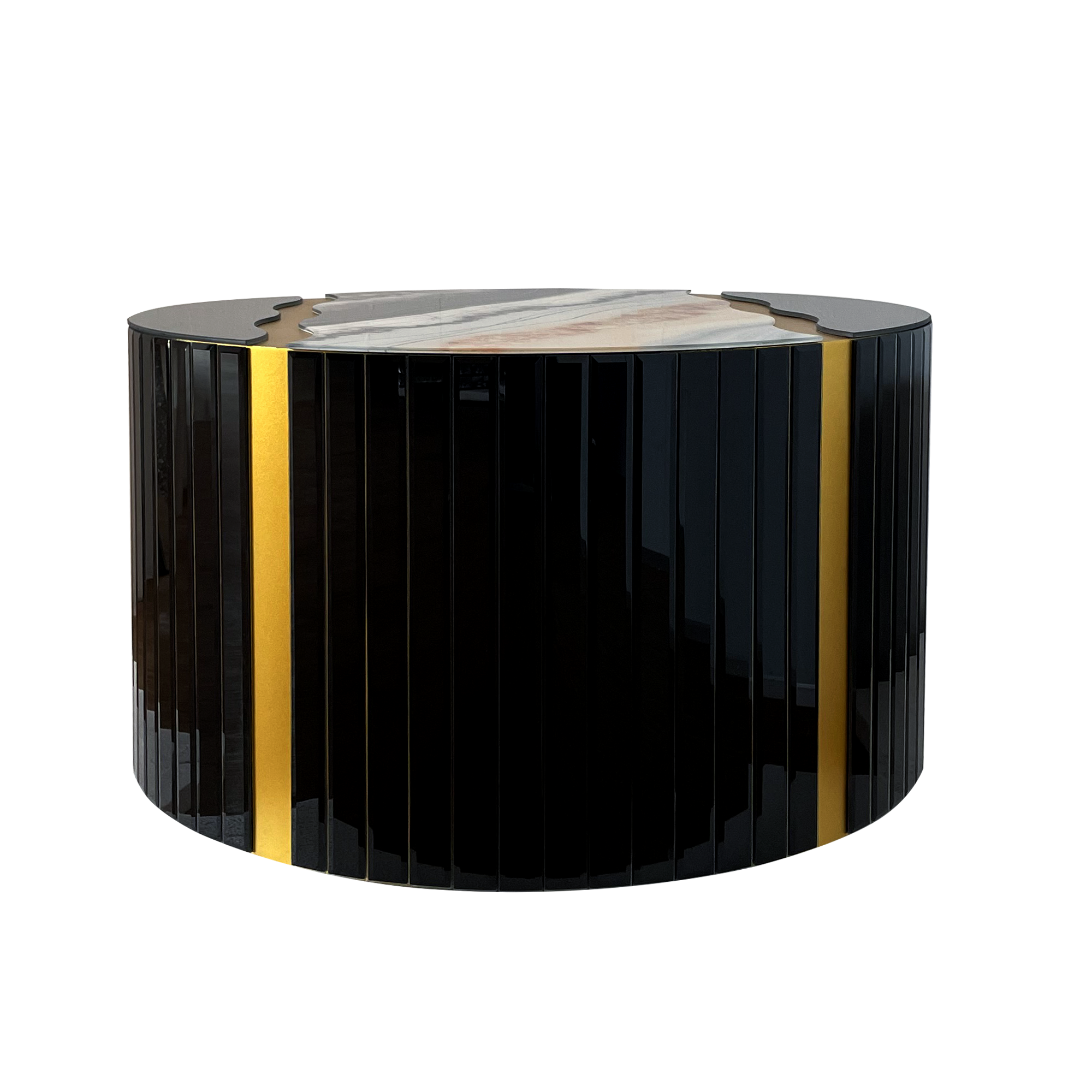 Modern Round Coffee Table with Glass Top by HouseOfZazla