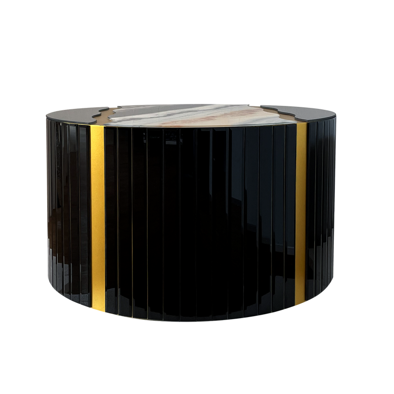 Modern Round Coffee Table with Glass Top by HouseOfZazla