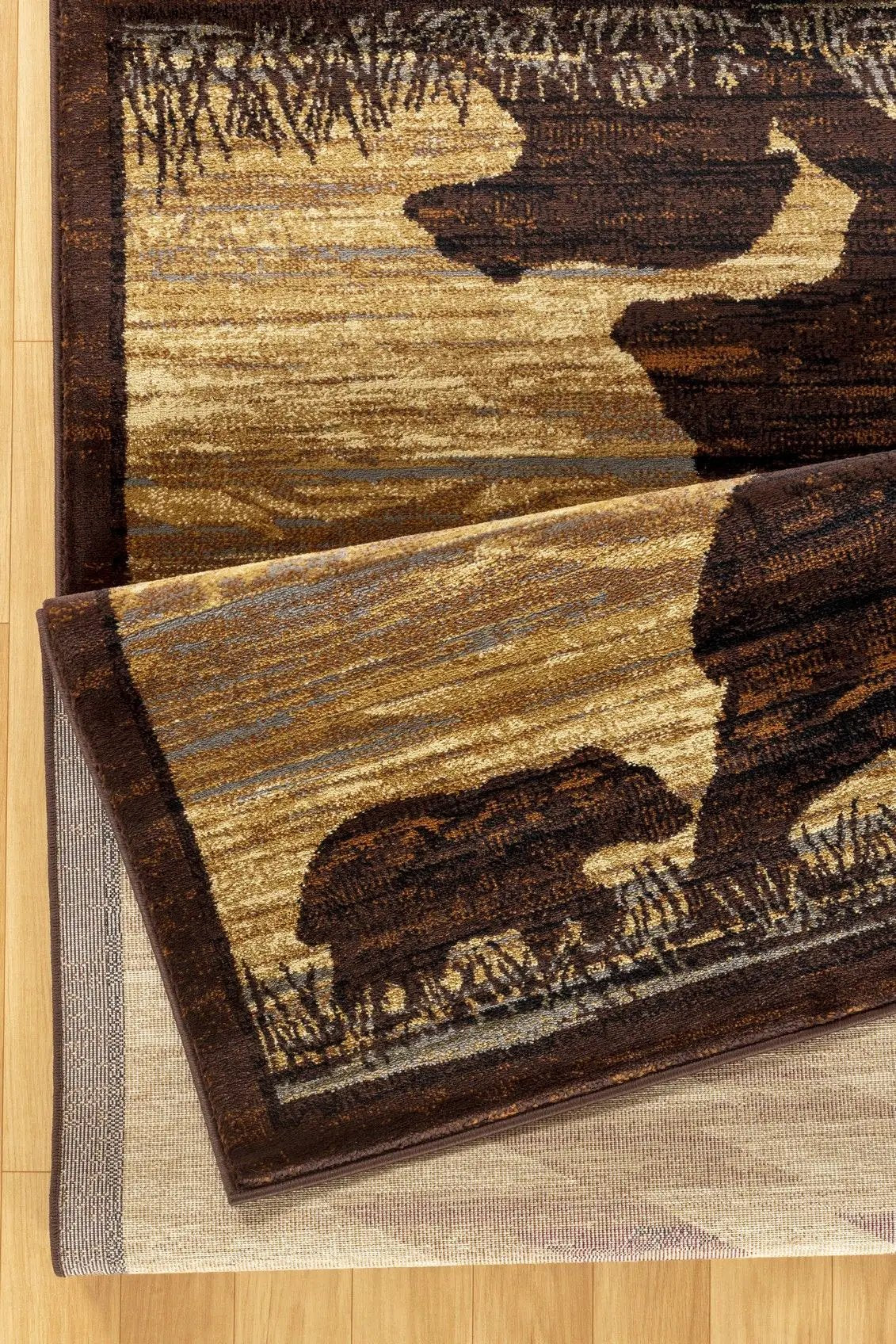 Nature's Nest - 5'3" X 7'3" Lodge Area Rug - Multi / Beige by Unique Piece Furniture