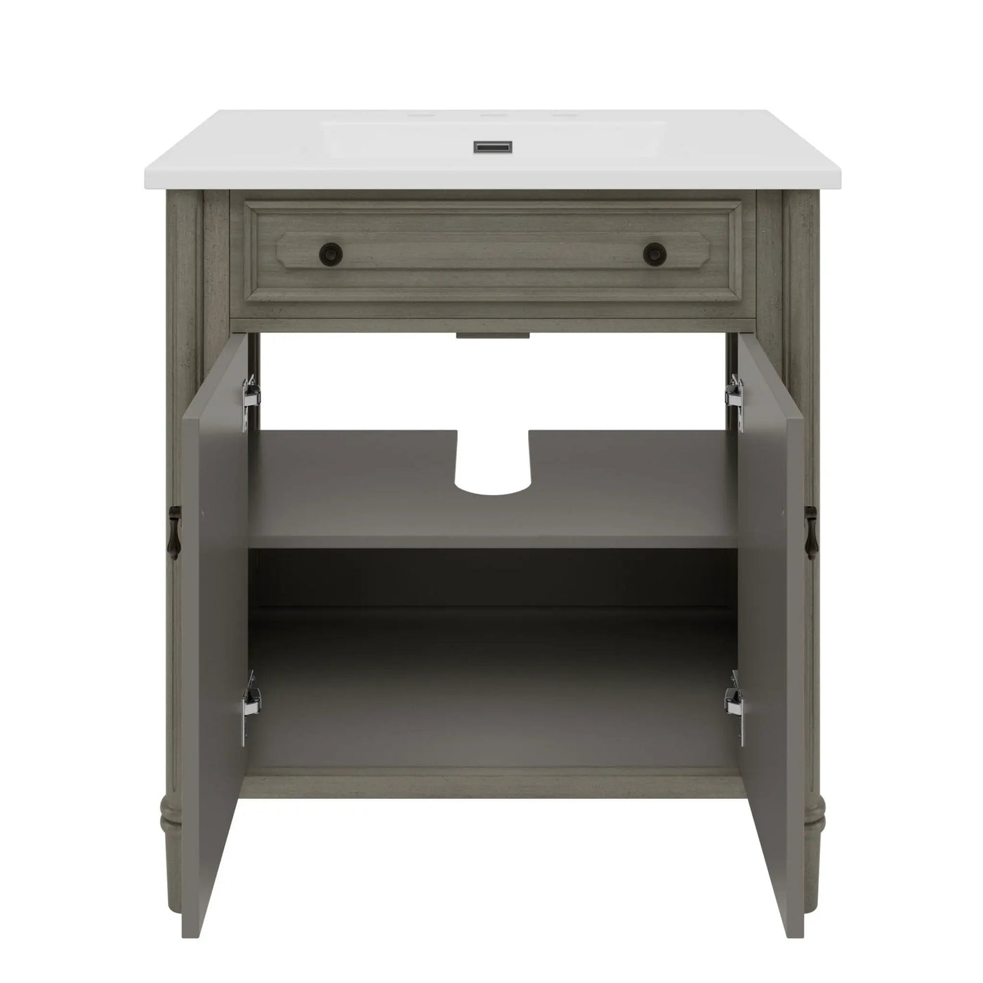 Vintage Bathroom Vanity With Sink, Rustic Cabinet With Soft Close Doors by HouseOfZazla