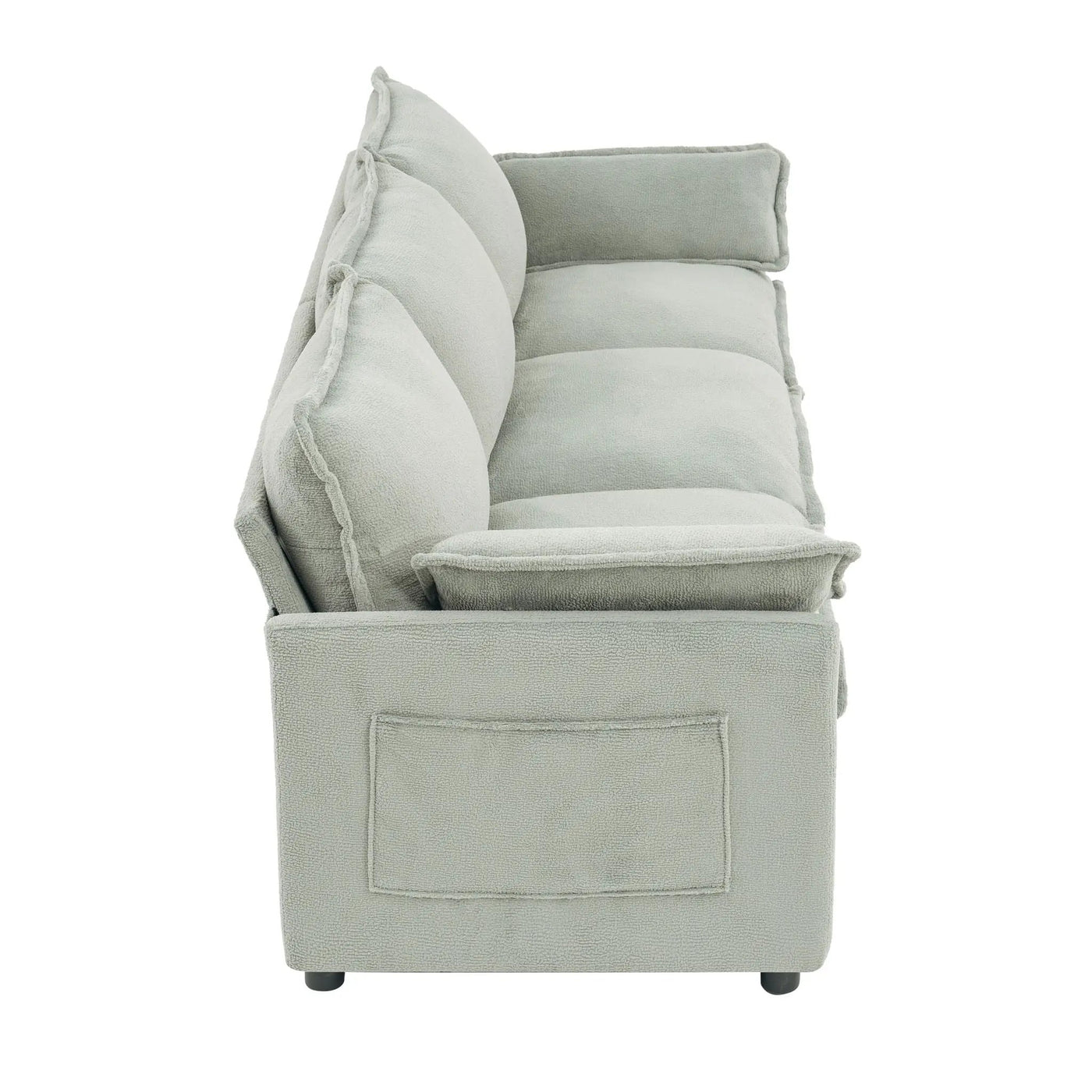 Modern 3 Seater Sofa With Side Storage Pockets For Living Room by HouseOfZazla
