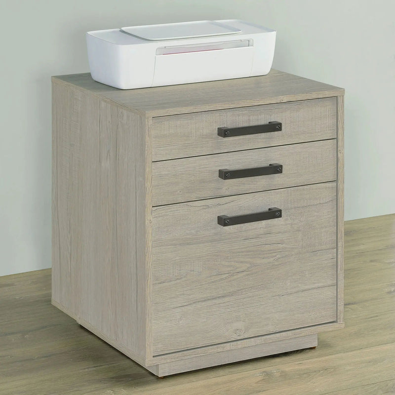 Loomis 3-drawer Home Office File Cabinet Whitewashed Grey by Unique Piece Furniture