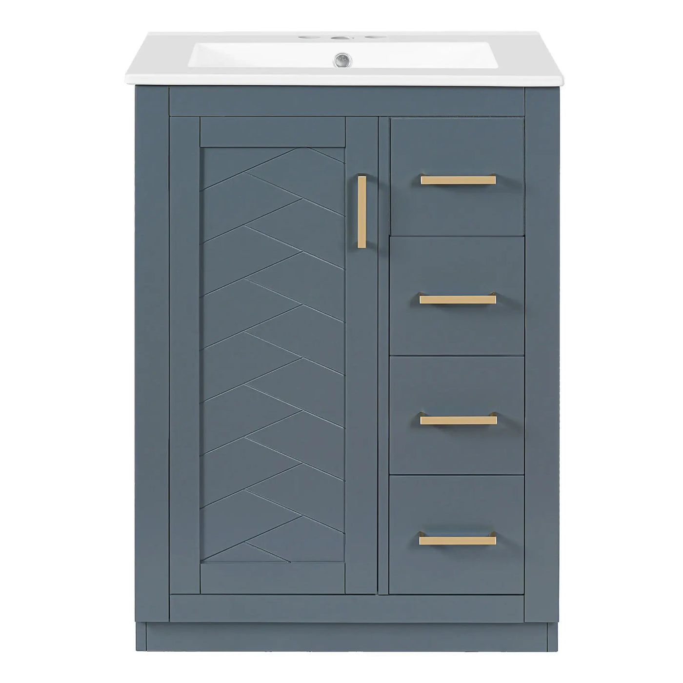 Modern Bathroom Vanity With 1 Door And 3 Drawers by Unique Piece Furniture