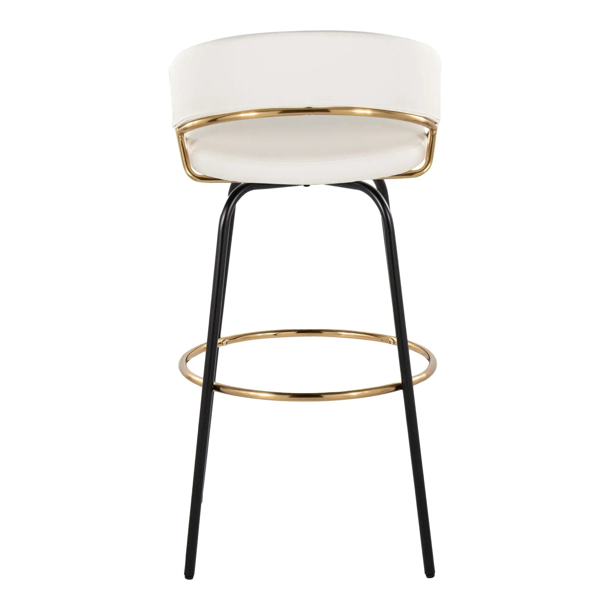 Jie - Fixed Height Contemporary Barstool With Swivel Round Footrest (Set of 2) by HouseOfZazla