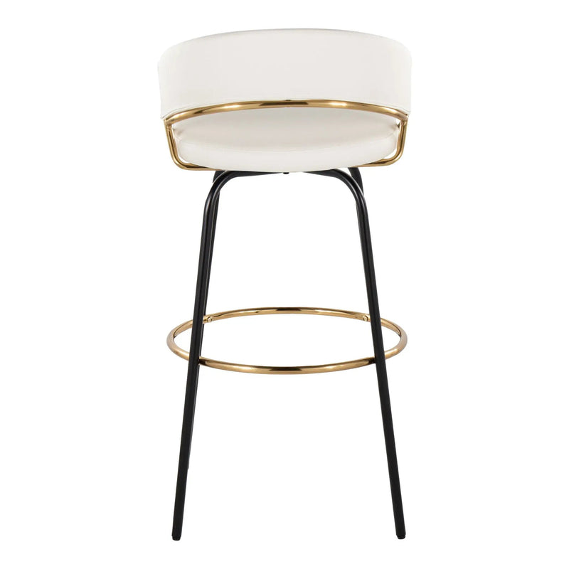 Jie - Fixed Height Contemporary Barstool With Swivel Round Footrest (Set of 2) by HouseOfZazla