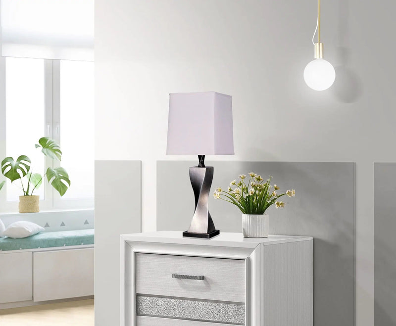 Keene 30-inch Tapered Shade Table Lamp Silver (Set of 2) by Unique Piece Furniture