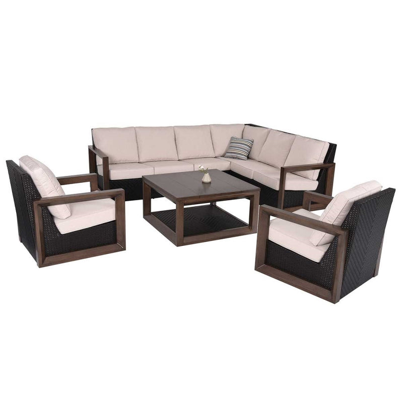 Delano 5-Piece Wicker Sectional Sofa Set by Outdoor-USA®