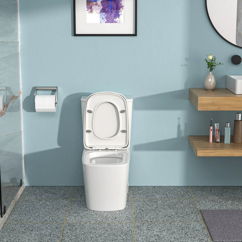 1 Piece Toilet & Dual Flush And Soft Closing Seat - White by HouseOfZazla