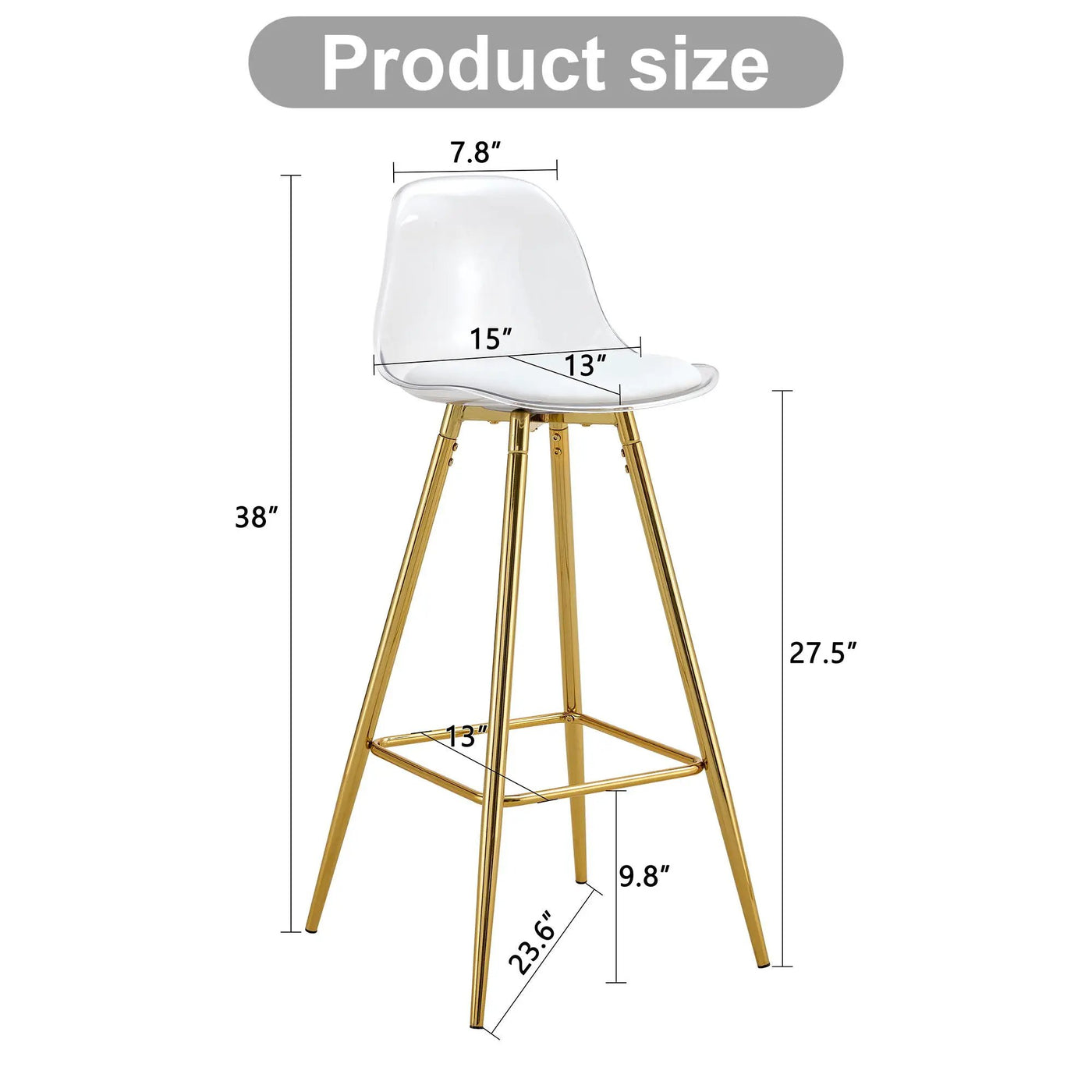Stylish Upholstered Bar Chairs with Metal Legs by HouseOfZazla