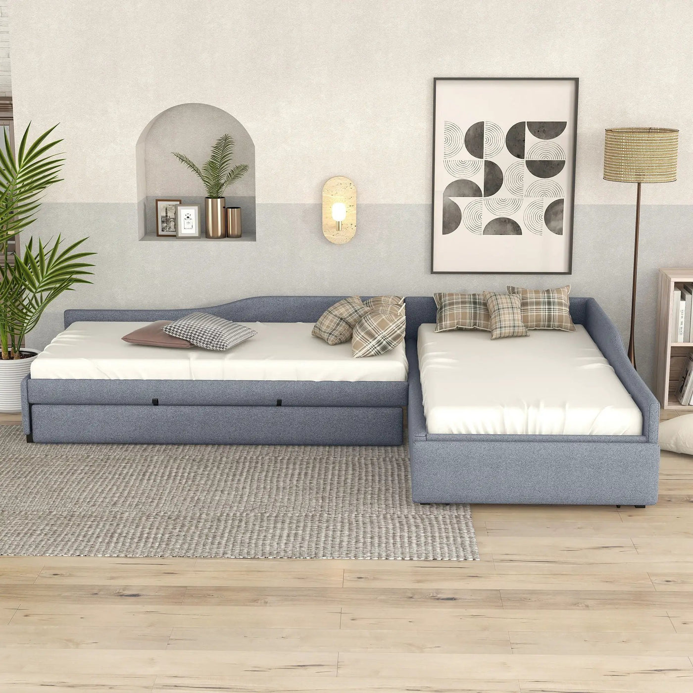 Upholstered Double Daybed With Trundle And Drawer by HouseOfZazla