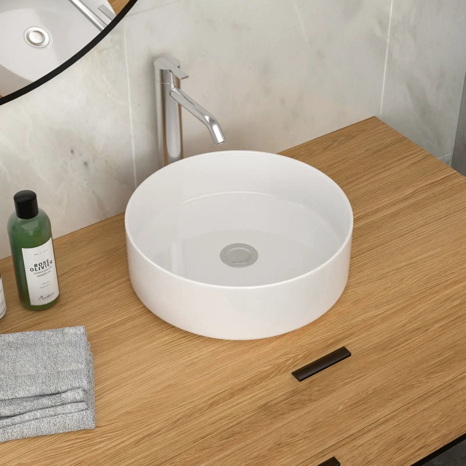 Elegant Ceramic Vessel Bathroom Sink With Stain Resistant Finish by HouseOfZazla
