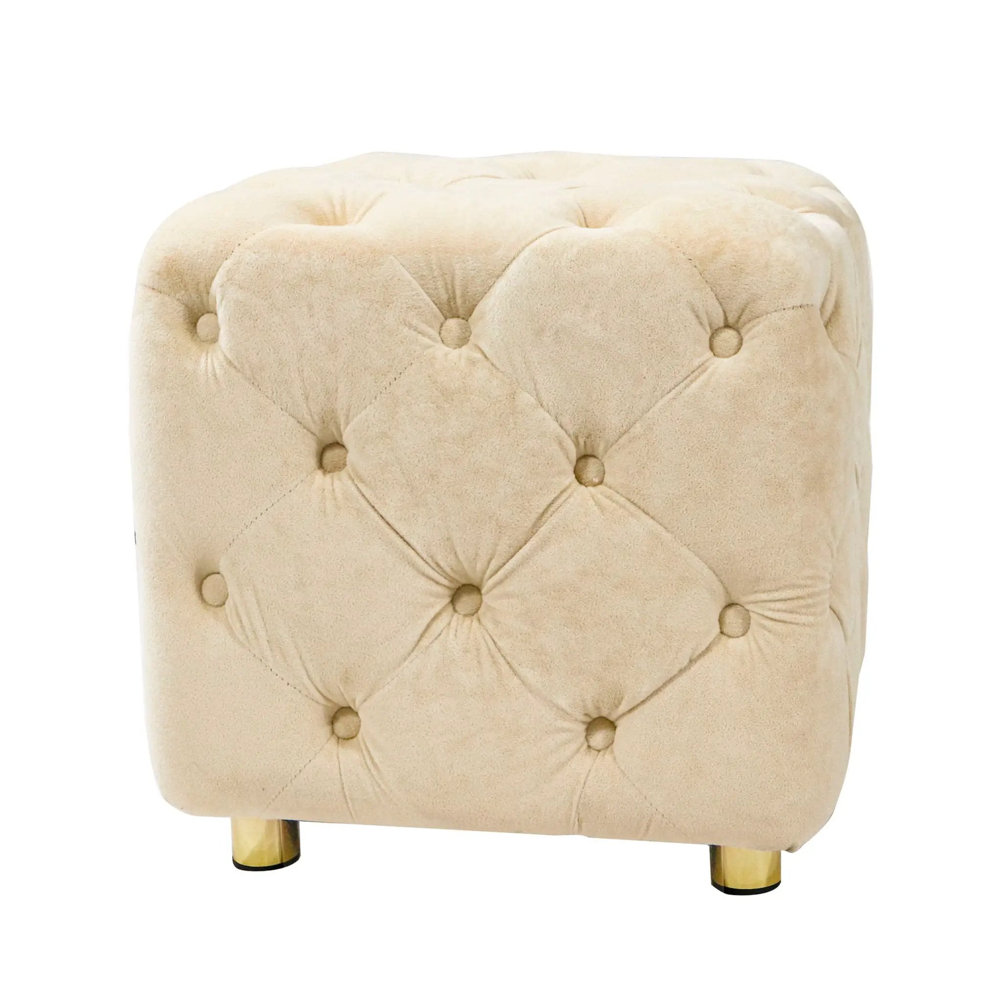 Modern Upholstered Ottoman, Exquisite Small End Table, Soft Foot Stool, Dressing Makeup Chair, Comfortable Seat For Living Room, Bedroom, Entrance by Unique Piece Furniture