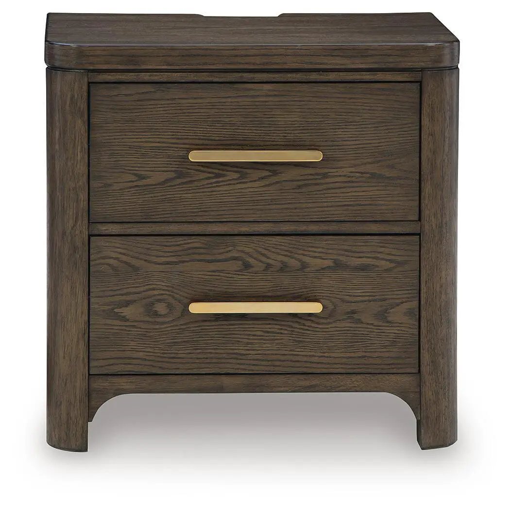 Radkin - Two Drawer Night Stand - Burnished Brown by Unique Piece Furniture