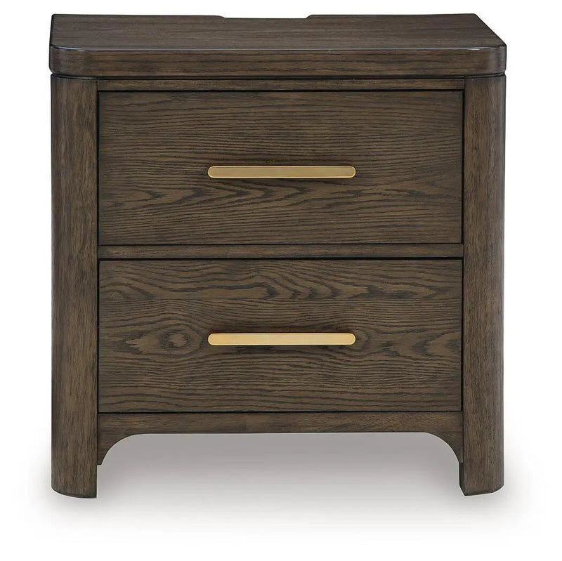 Radkin - Two Drawer Night Stand - Burnished Brown by Unique Piece Furniture