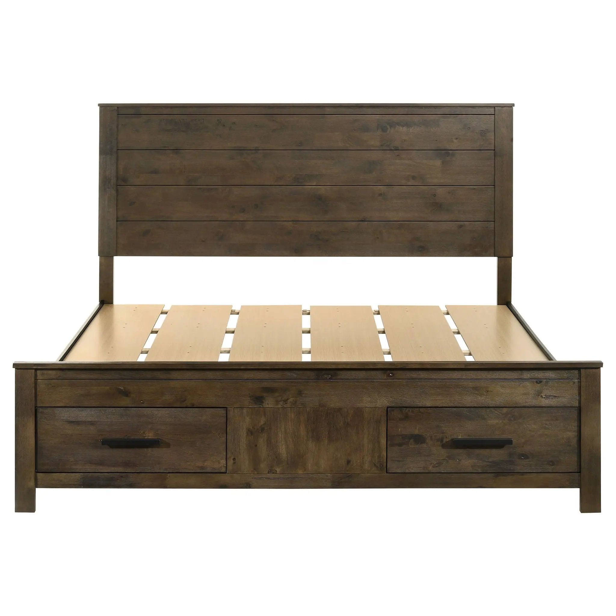 Woodmont Eastern King Storage Bed Rustic Golden Brown by Unique Piece Furniture
