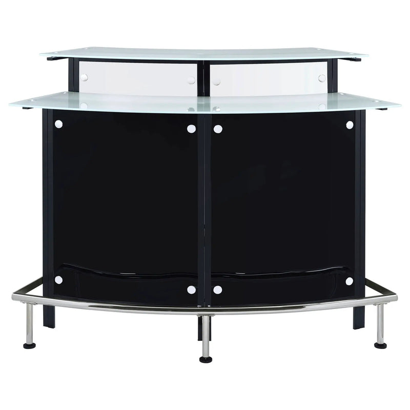 Keystone Curved Glass Top Home Bar Wine Cabinet Black by Unique Piece Furniture