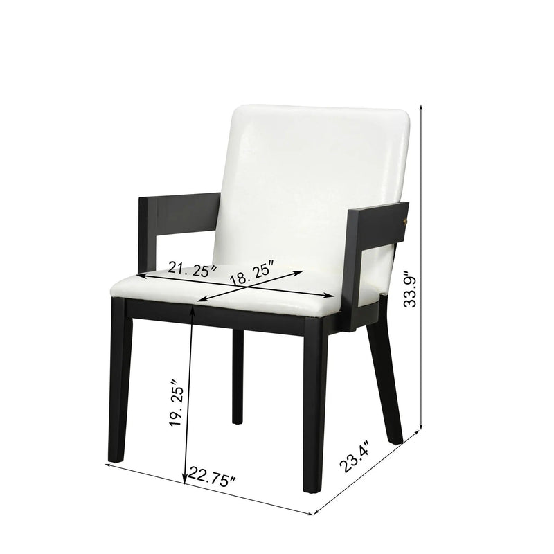 Modern Glossy Dining Chairs (Set of 2), Elegant Upholstery And Ergonomic Design - Black White by HouseOfZazla