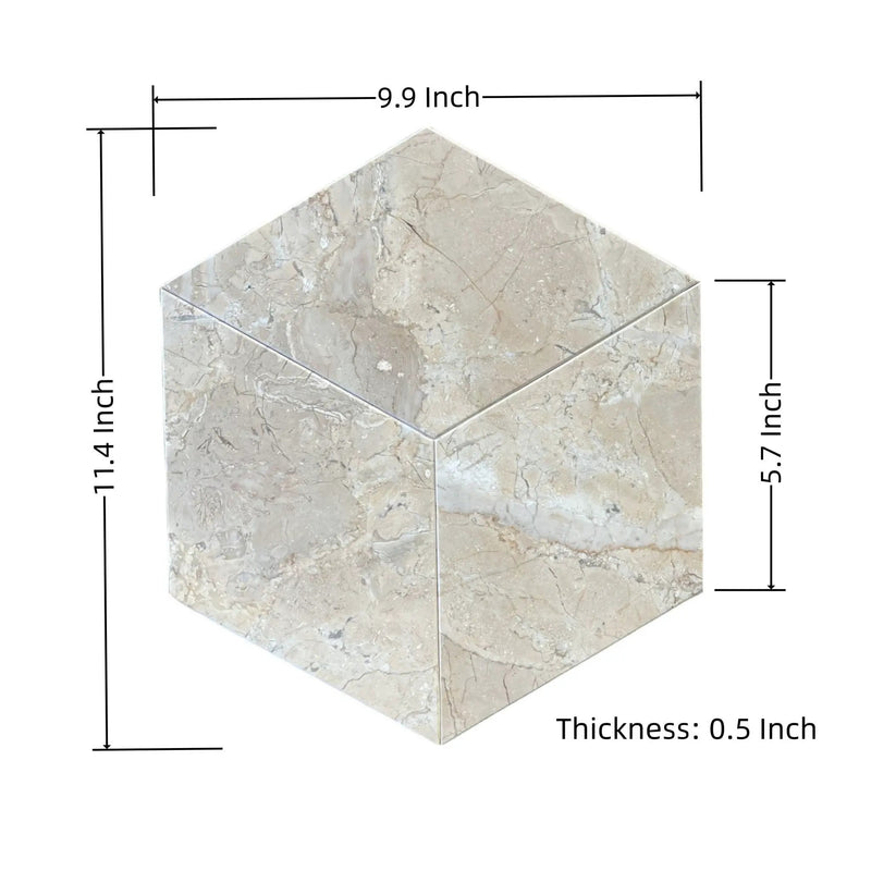 Hexagon Natural Marble Polished Tile For Wall And Floor (Set of 12) by HouseOfZazla
