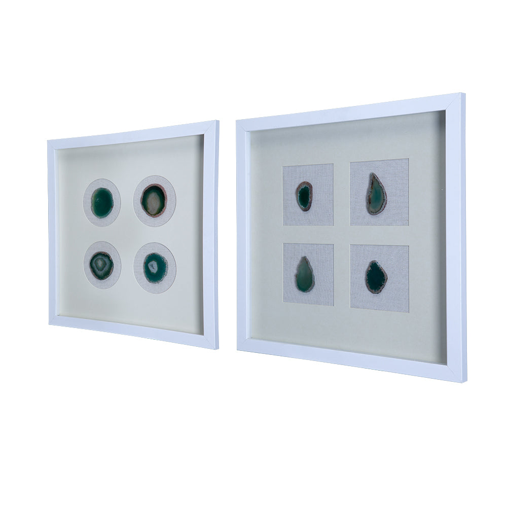 Set of 2 Shadow Box Wall Décor with Agate by HouseOfZazla