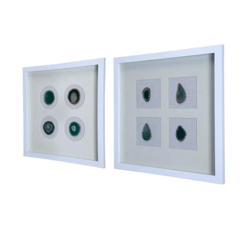 Set of 2 Shadow Box Wall Décor with Agate by HouseOfZazla