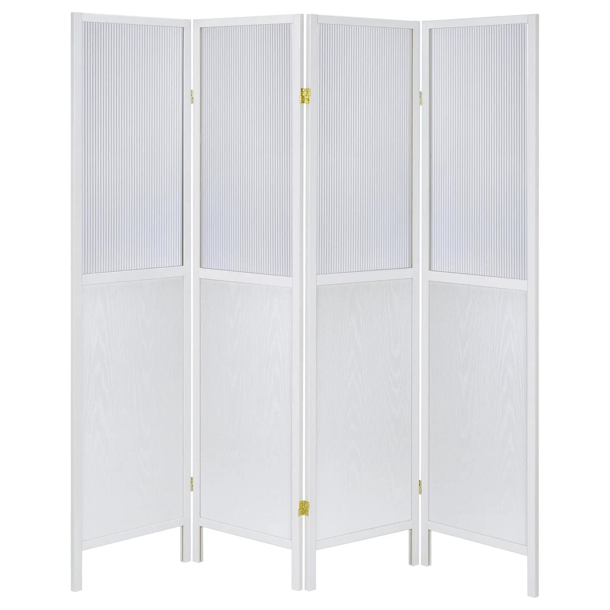 Mattison 4-Panel Room Divider Folding Shoji Screen White by Unique Piece Furniture