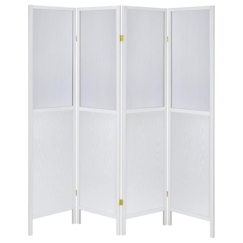 Mattison 4-Panel Room Divider Folding Shoji Screen White by Unique Piece Furniture