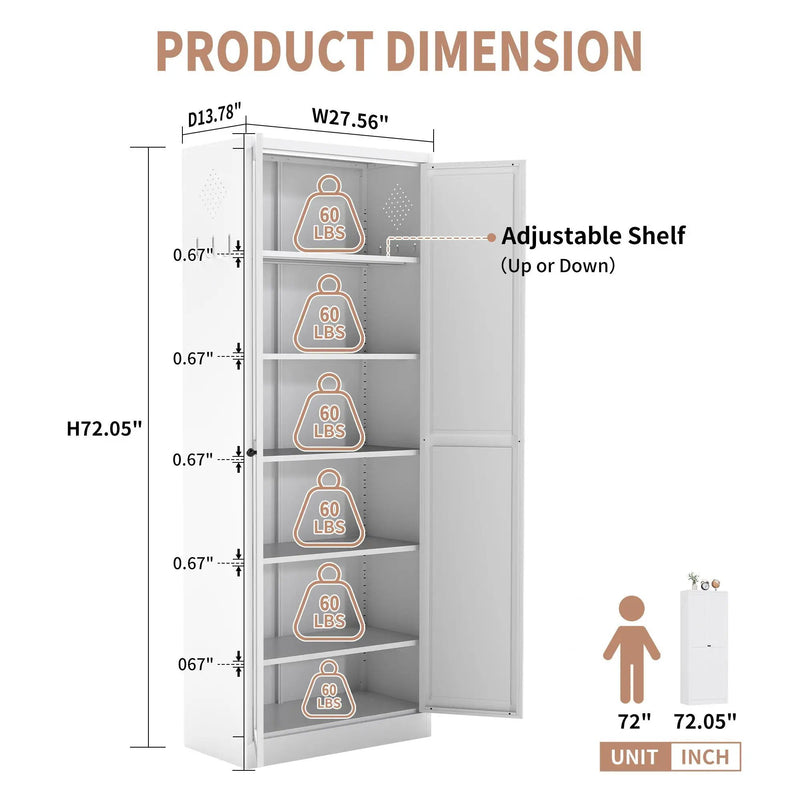 Kitchen Pantry Cabinet With Doors, Heavy-Duty Freestanding Storage Organizer by HouseOfZazla