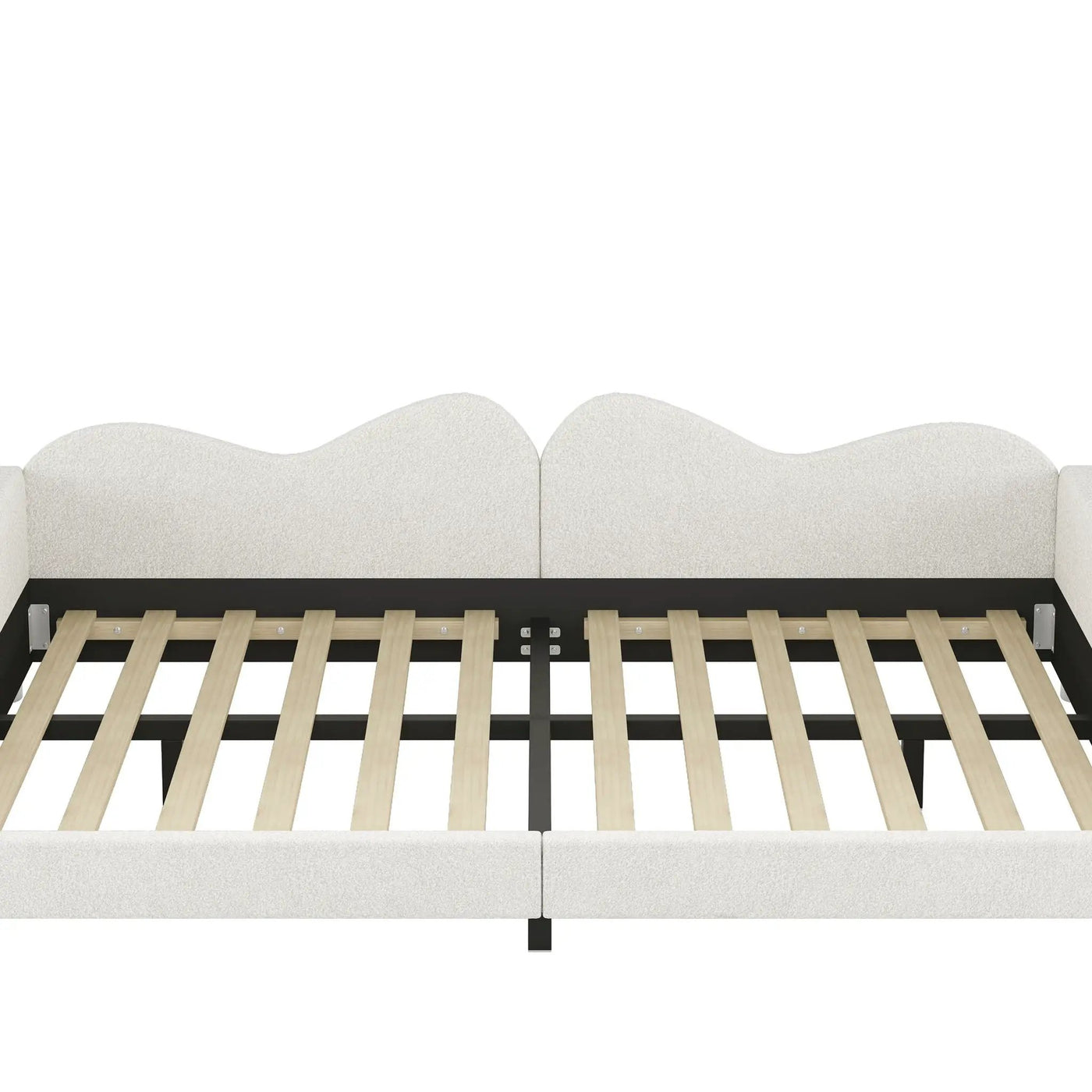 Upholstered Daybed, Sherpa Fabric Sofabed With Cloud-Shaped Backrest by HouseOfZazla