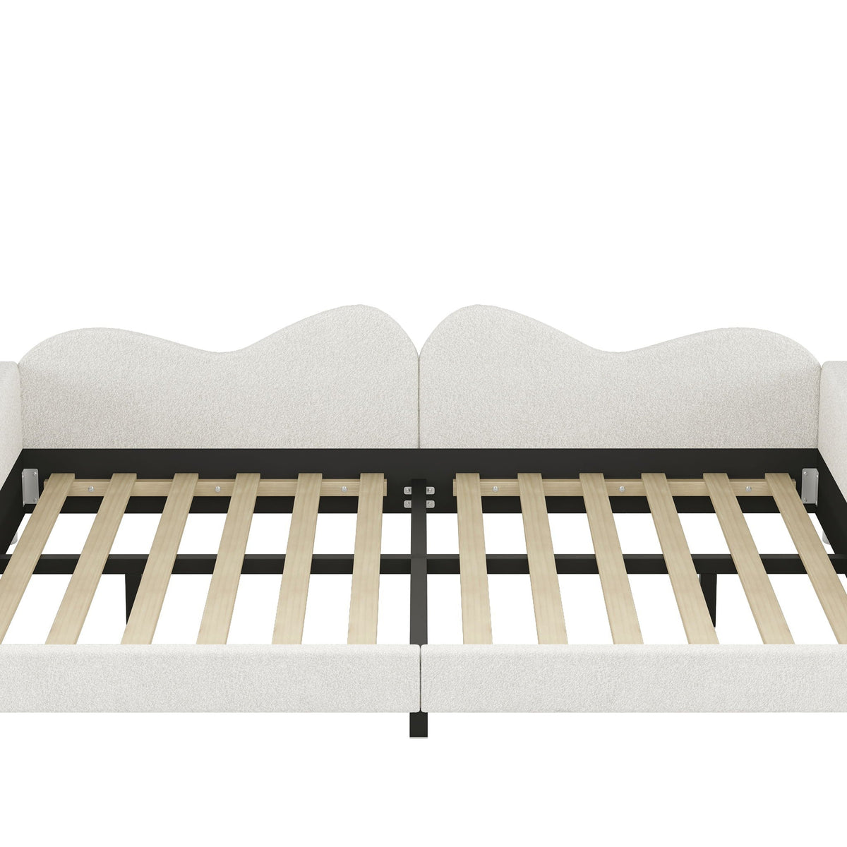 Upholstered Daybed with Cloud-Shaped Backrest - Full Size, Sherpa Fabric, photo 12 of 31