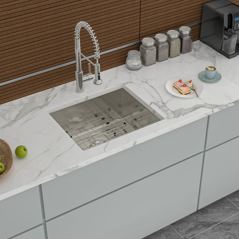 Modern Undermount Stainless Steel Kitchen Sink 16 Gauge, Deep Single Bowl by HouseOfZazla