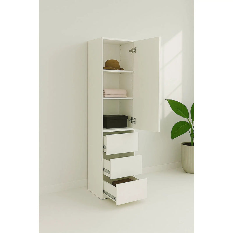 Elise - Modular Closet System With Mirror And Customizable Storage - White by HouseOfZazla