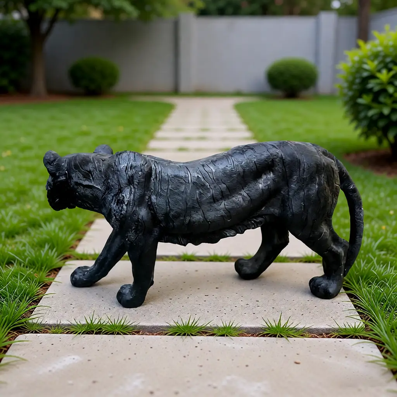 Simulated Black Tiger Resin Garden Statue by HouseOfZazla