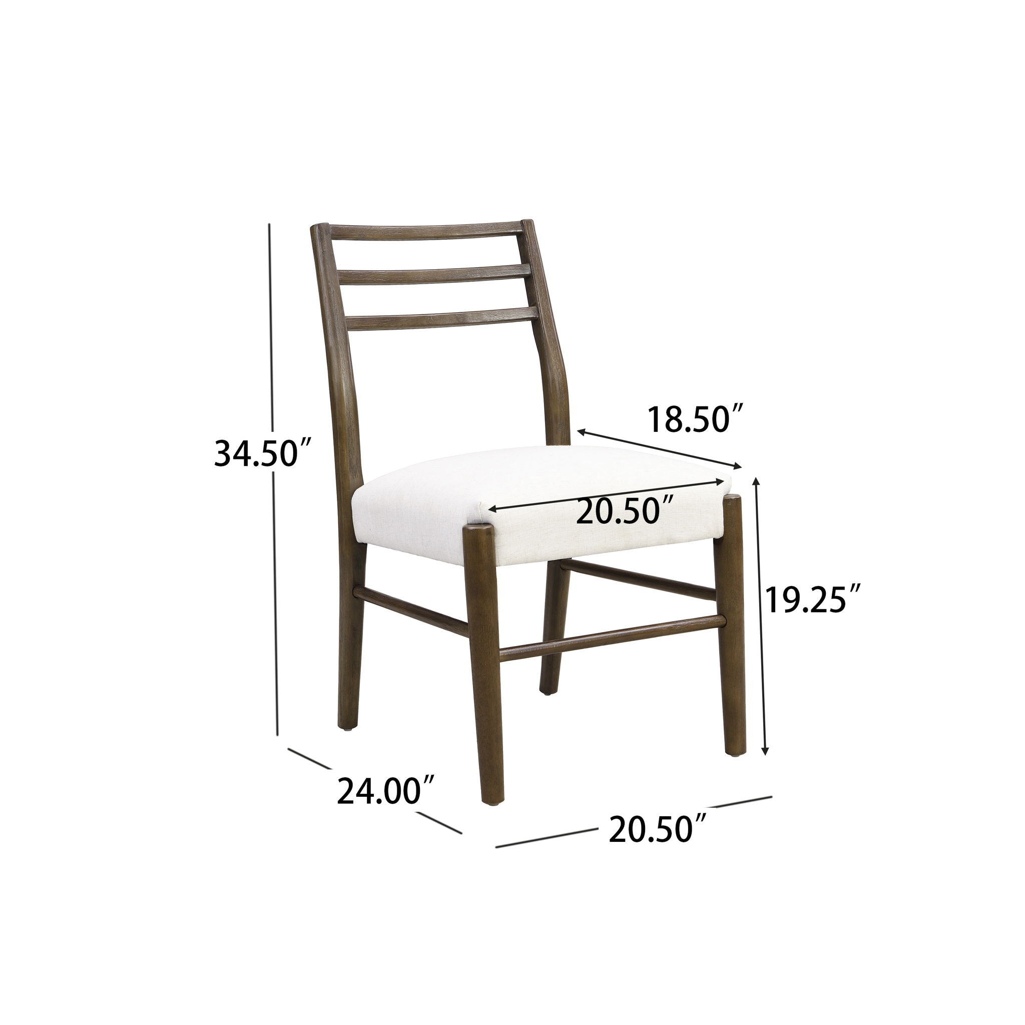 Farmhouse Style Dining Chair Set With Ladder Back Design by HouseOfZazla