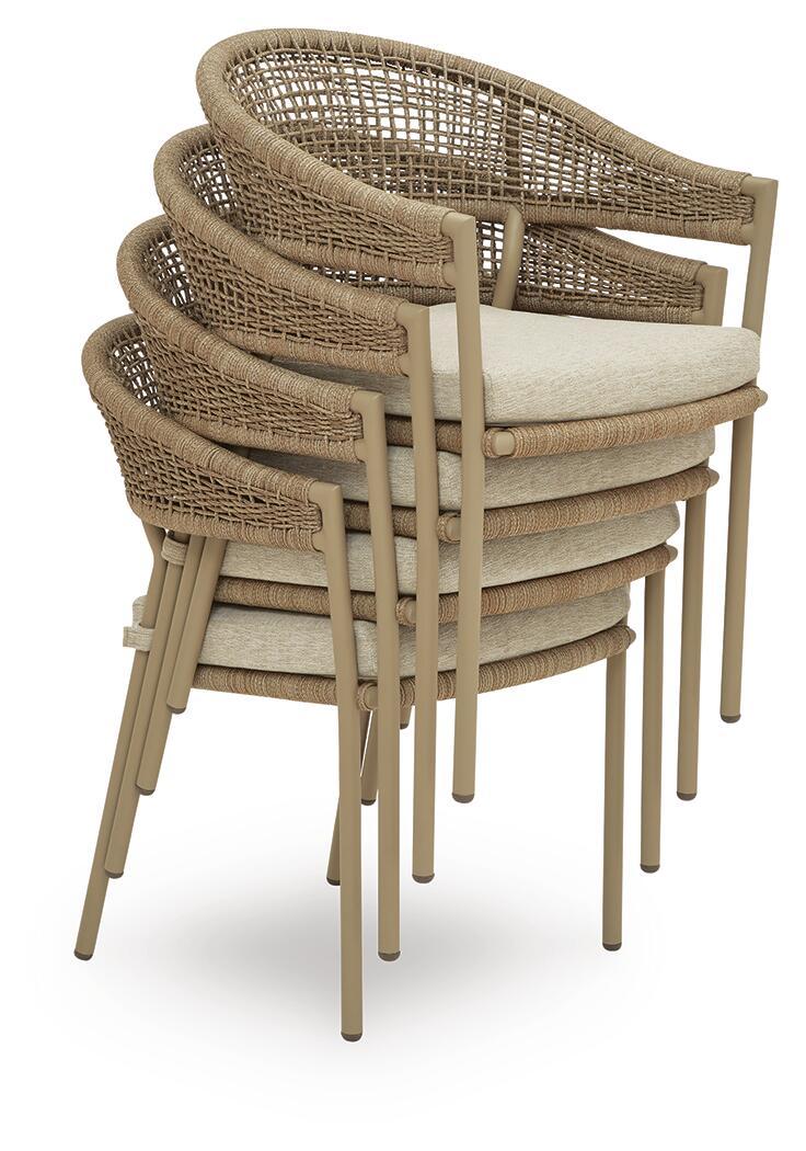 Orchard Beach - Arm Chair With Cushion (Set of 4) - Beige by Unique Piece Furniture