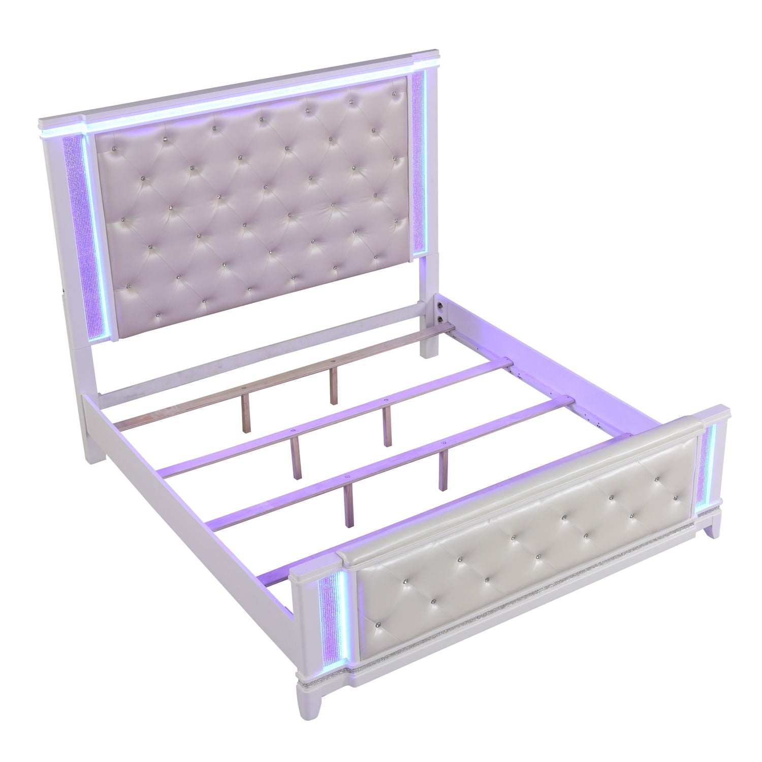 Opium - King Size Tufted Bed - White by HouseOfZazla