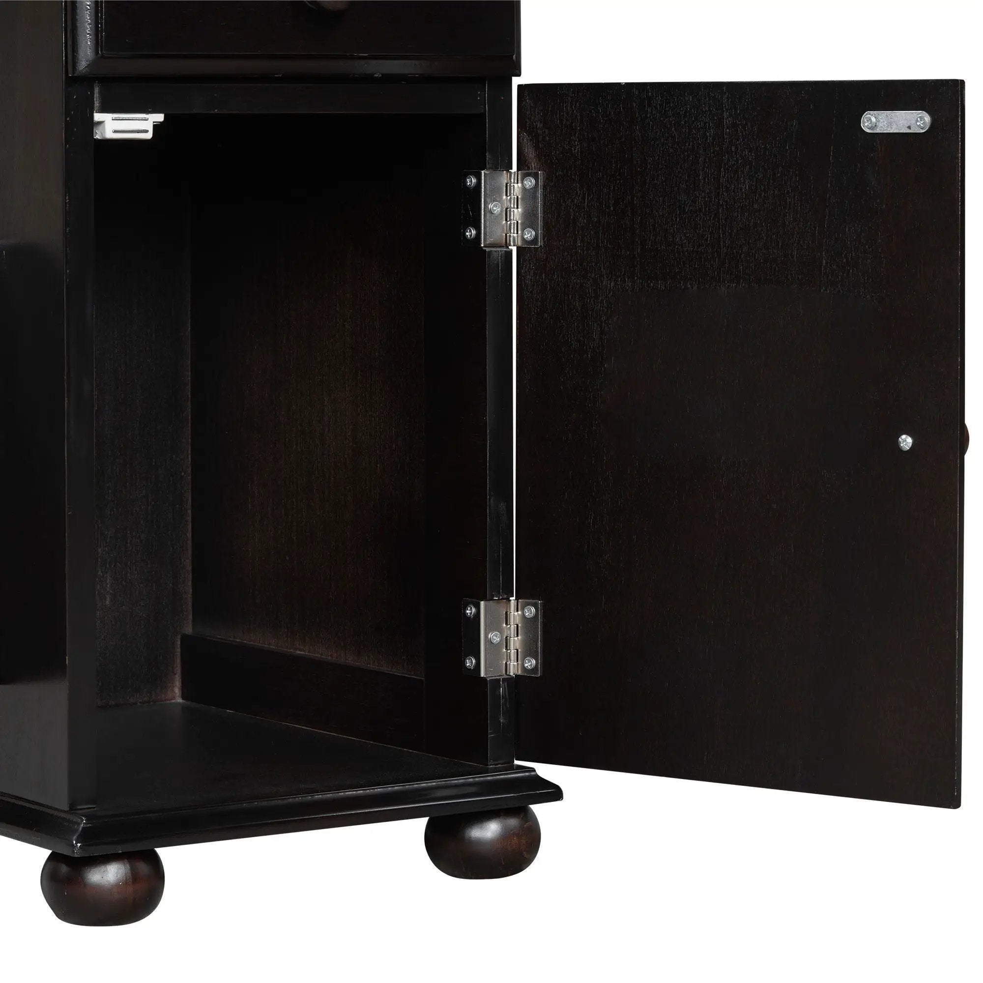 Vintage Flip Top Side Table With USB Ports by HouseOfZazla