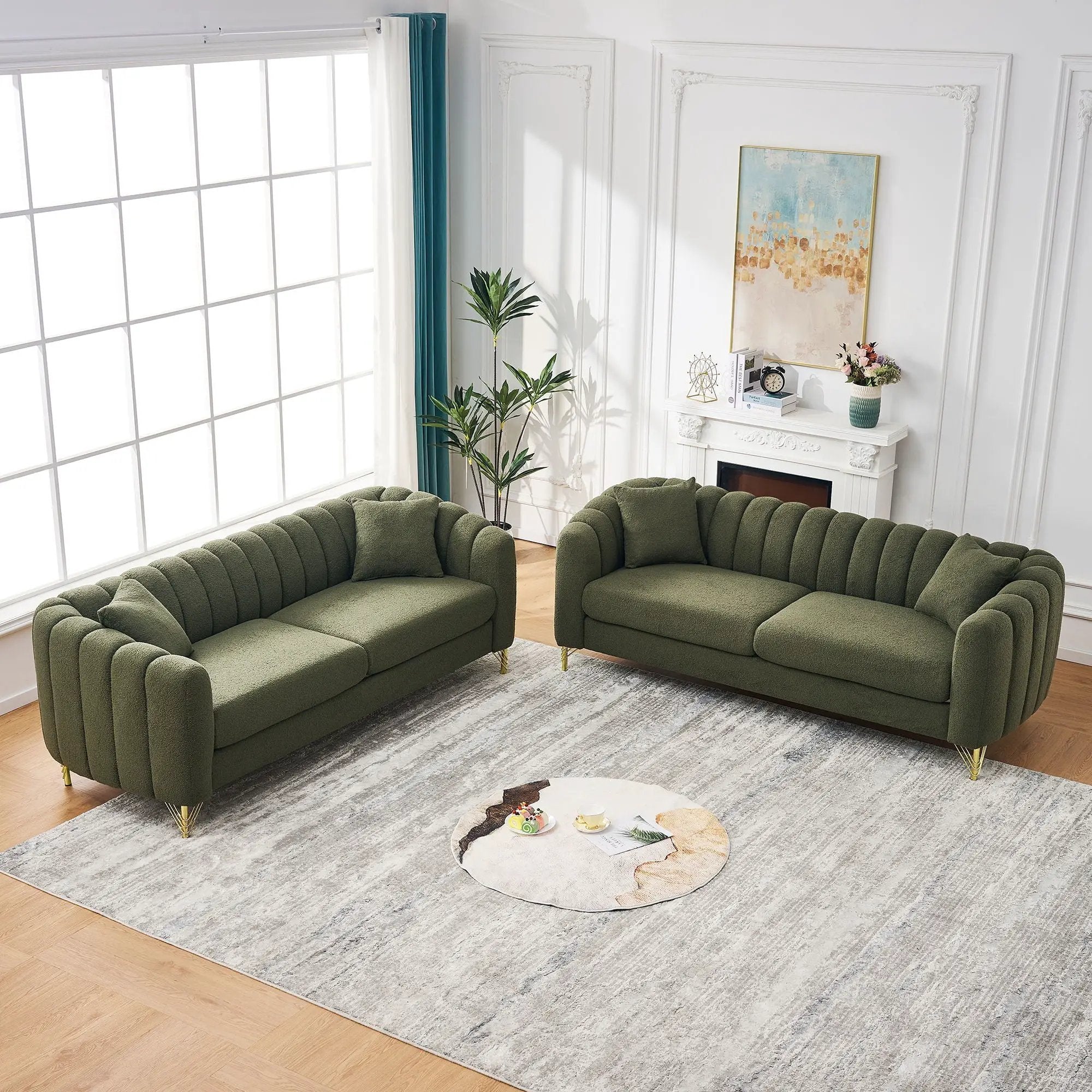 Oversized Sofa, Deep Tufted Couch by Unique Piece Furniture