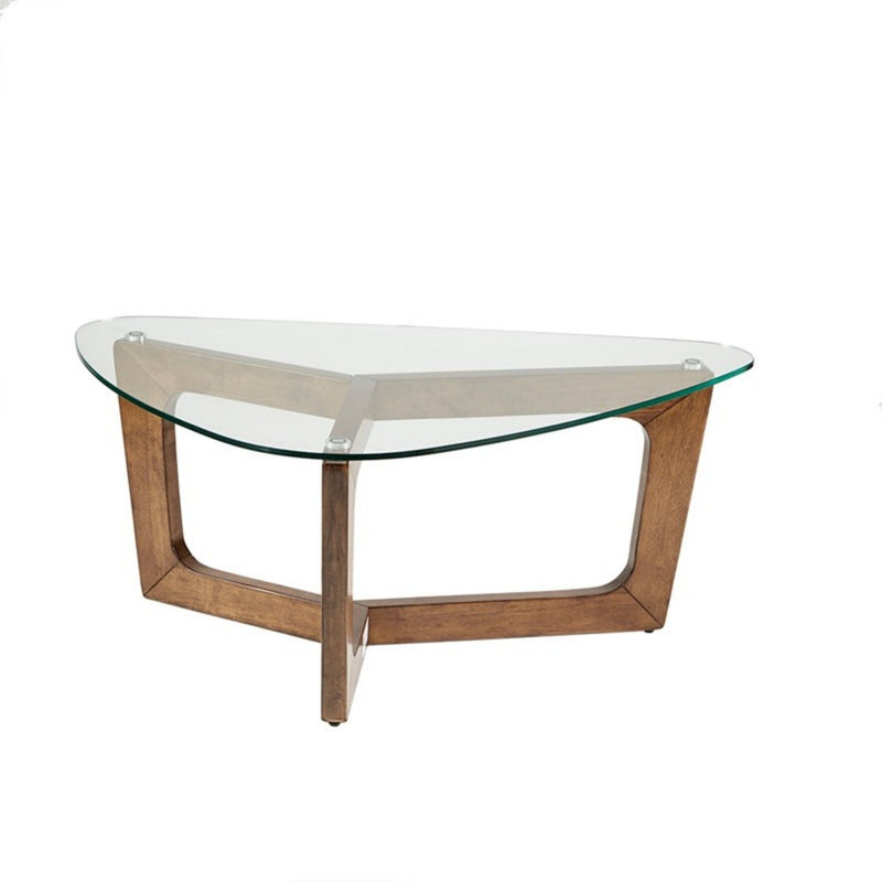 Walker Coffee Table with Tempered Glass Top - Brown, photo 2 of 5