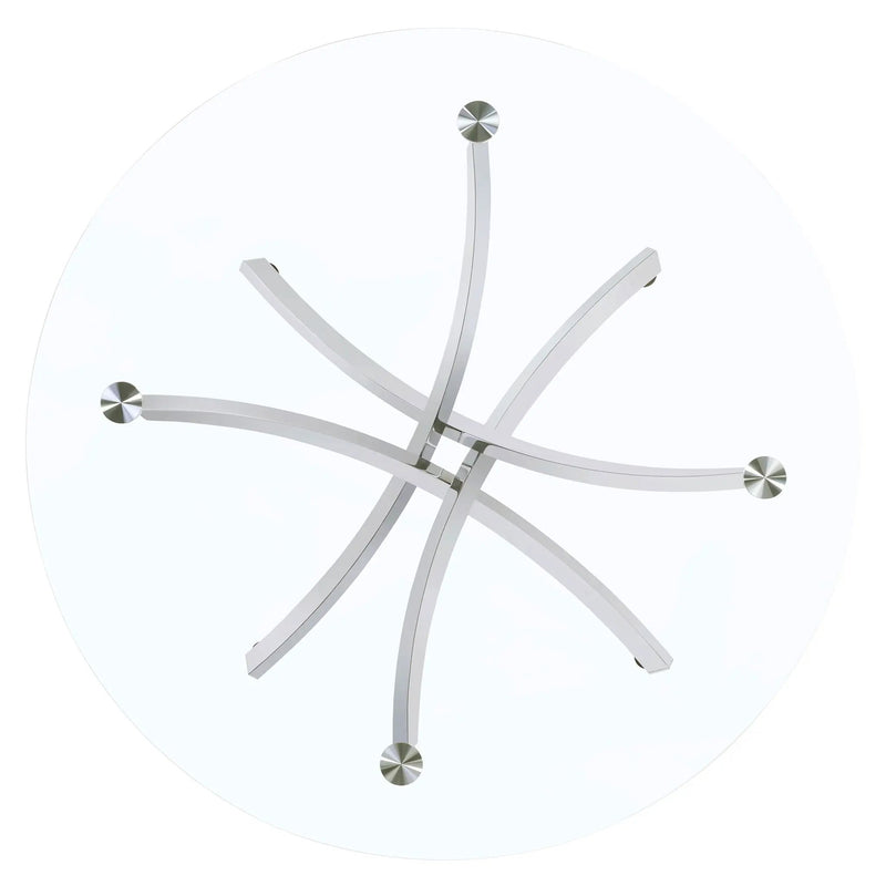 Beckham Round 46-inch Glass Top Dining Table Chrome by Unique Piece Furniture
