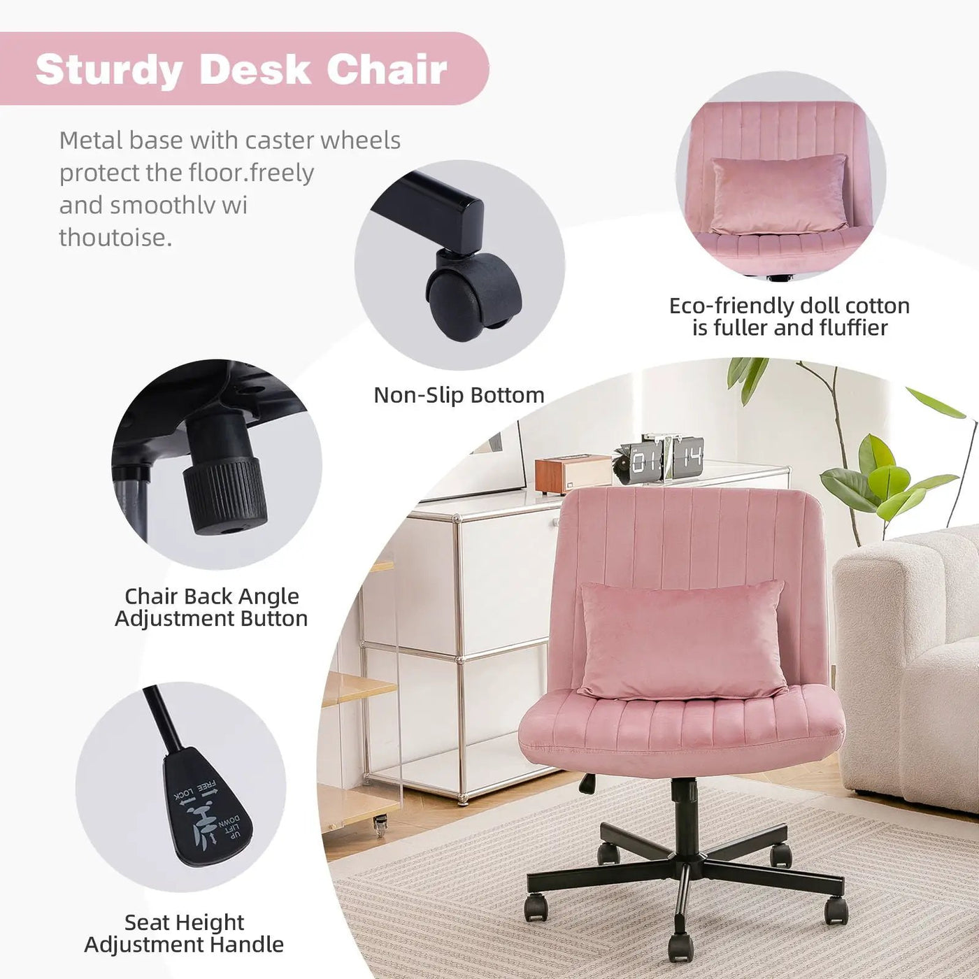 Criss Cross Office Chair With Adjustable Height, Ergonomic Design by HouseOfZazla