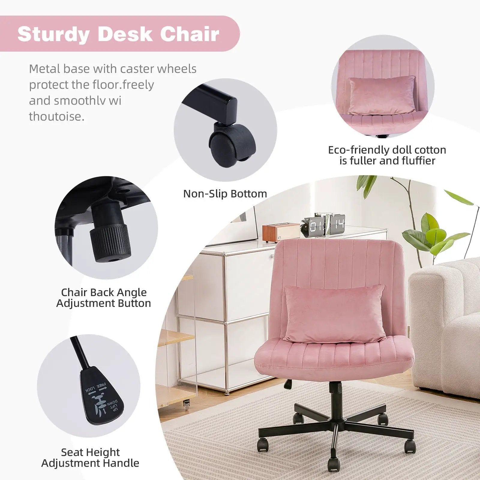 Criss Cross Office Chair With Adjustable Height, Ergonomic Design by HouseOfZazla