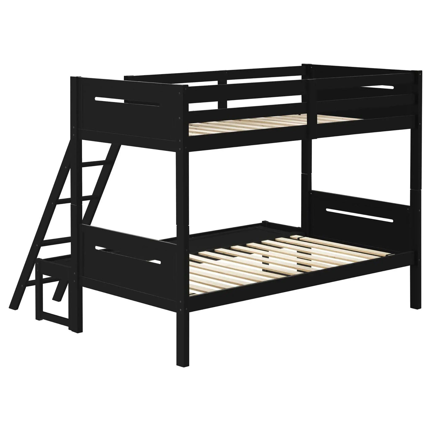 Bunk Bed With Built In Ladder, Safety Guardrails And Angled Access Step by HouseOfZazla