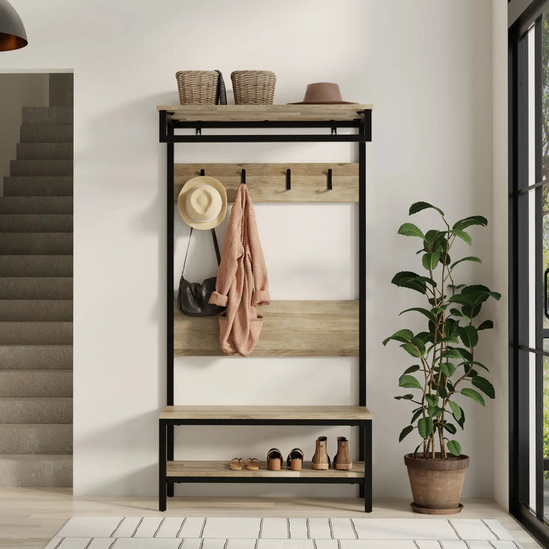Westmont - Entryway Hall Tree Bench - Natural by HouseOfZazla